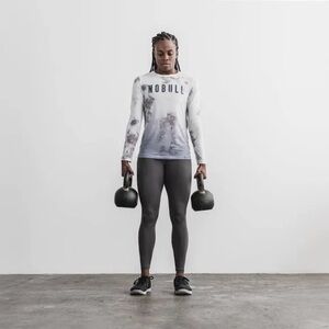 Nobull Women’s Gray Tie-Dye Long Sleeve Top size XS